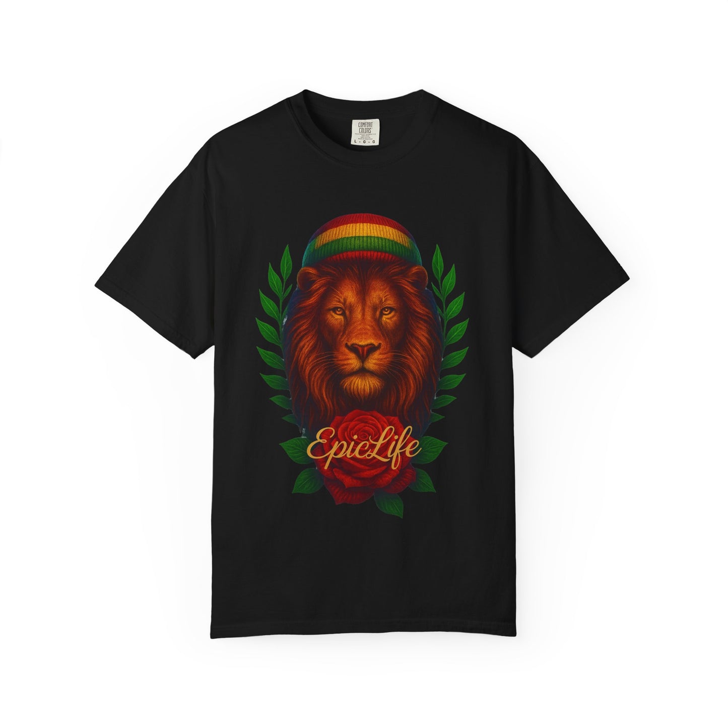 Rasta Lion King Tee – Lion Heart Edition T-Shirt - Unisex Garment-Dyed Tee for Nature Lovers