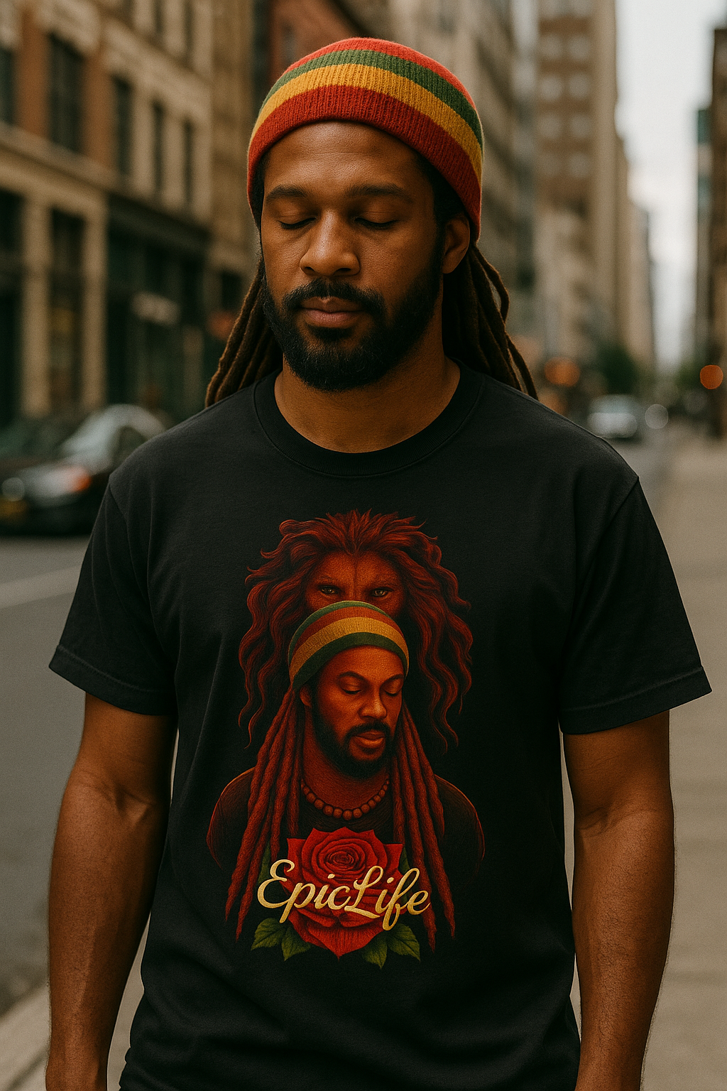 Lion Behind the Eyes Tee Unisex Garment-Dyed T-Shirt - Vibrant Lion & Artist Design