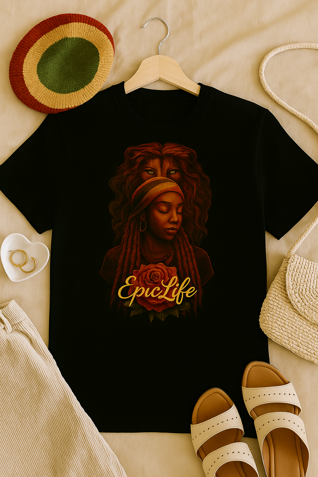 Lioness Within Tee – EpicLife Rose Edition Unisex Garment-Dyed T-Shirt - Lion & Rose Design