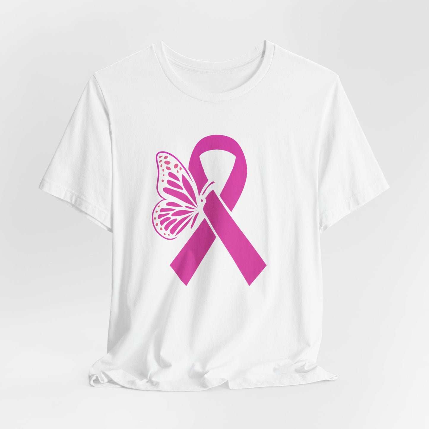 Breast Cancer Awareness Tee, Support Breast Cancer Research, Butterfly Design T-Shirt, Unisex Jersey Tee, Gift for Survivors, Hope and [...]