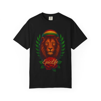 Rasta Lion King Tee – Lion Heart Edition T-Shirt - Unisex Garment-Dyed Tee for Nature Lovers