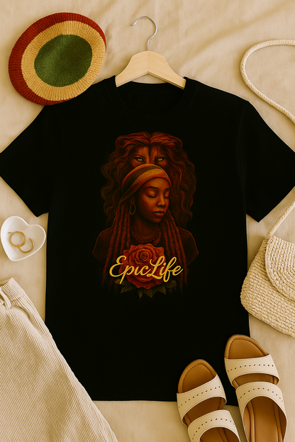 Lioness Within Tee – EpicLife Rose Edition Unisex Garment-Dyed T-Shirt - Lion & Rose Design
