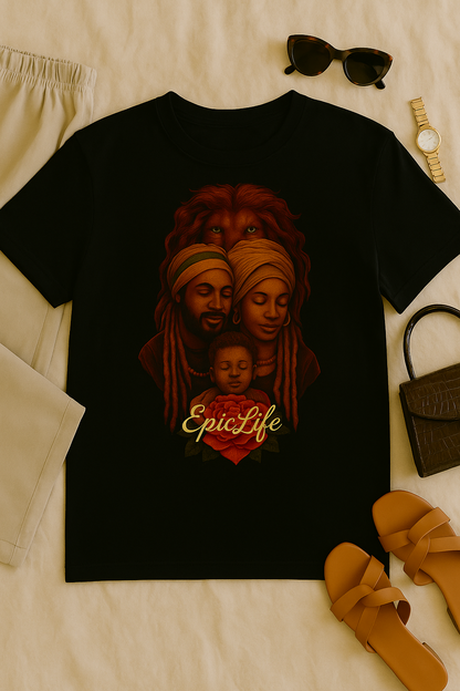 Legacy of Love Tee – Lion Family Unity Edition Unisex Garment-Dyed T-Shirt - Bold African Heritage Design