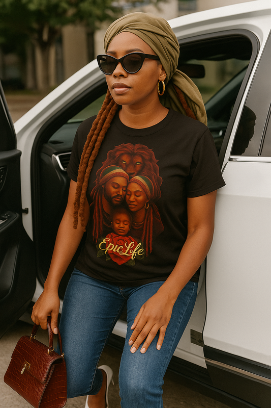 Legacy of Love Tee – Lion Family Unity Edition Unisex Garment-Dyed T-Shirt - Bold African Heritage Design