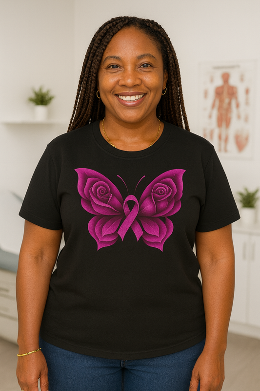 Breast Cancer Awareness Tee, Butterfly Graphic Shirt, Supportive Unisex T-Shirt, Gift for Her, Inspirational Clothing
