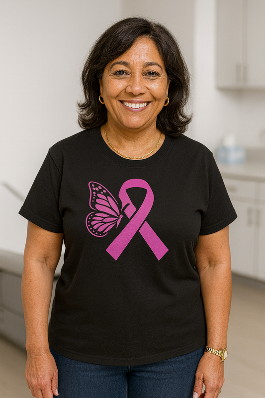 Breast Cancer Awareness Tee, Support Breast Cancer Research, Butterfly Design T-Shirt, Unisex Jersey Tee, Gift for Survivors, Hope and [...]