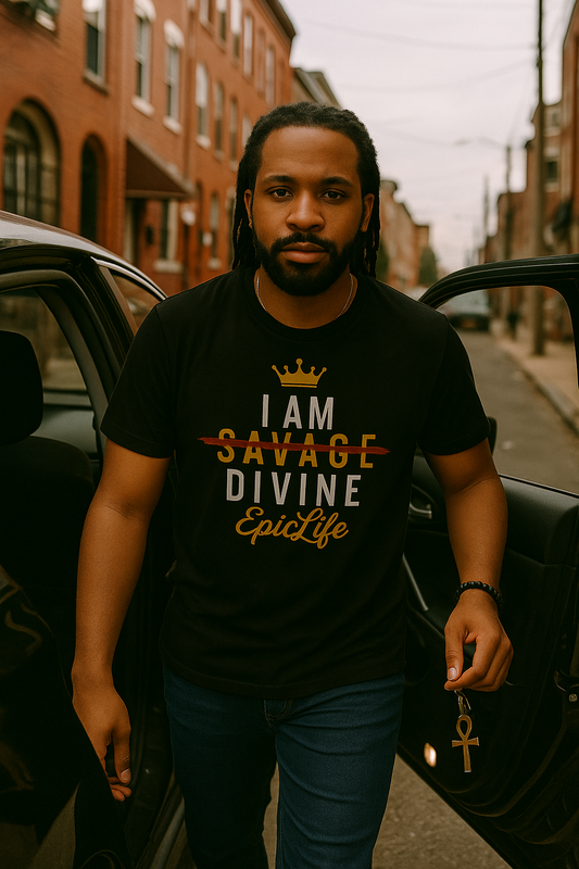 I Am ~Savage~ Divine Tee – Crowned with Purpose Unisex Garment-Dyed T-Shirt - Casual Wear, Trendy Graphic Tee