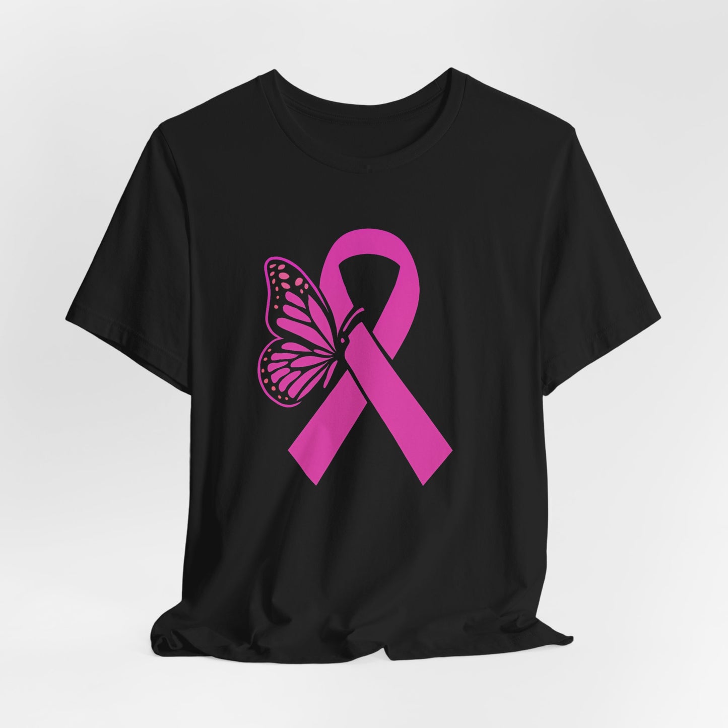 Breast Cancer Awareness Tee, Support Breast Cancer Research, Butterfly Design T-Shirt, Unisex Jersey Tee, Gift for Survivors, Hope and [...]