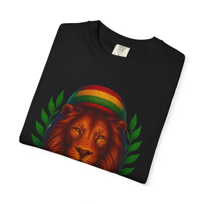 Rasta Lion King Tee – Lion Heart Edition T-Shirt - Unisex Garment-Dyed Tee for Nature Lovers