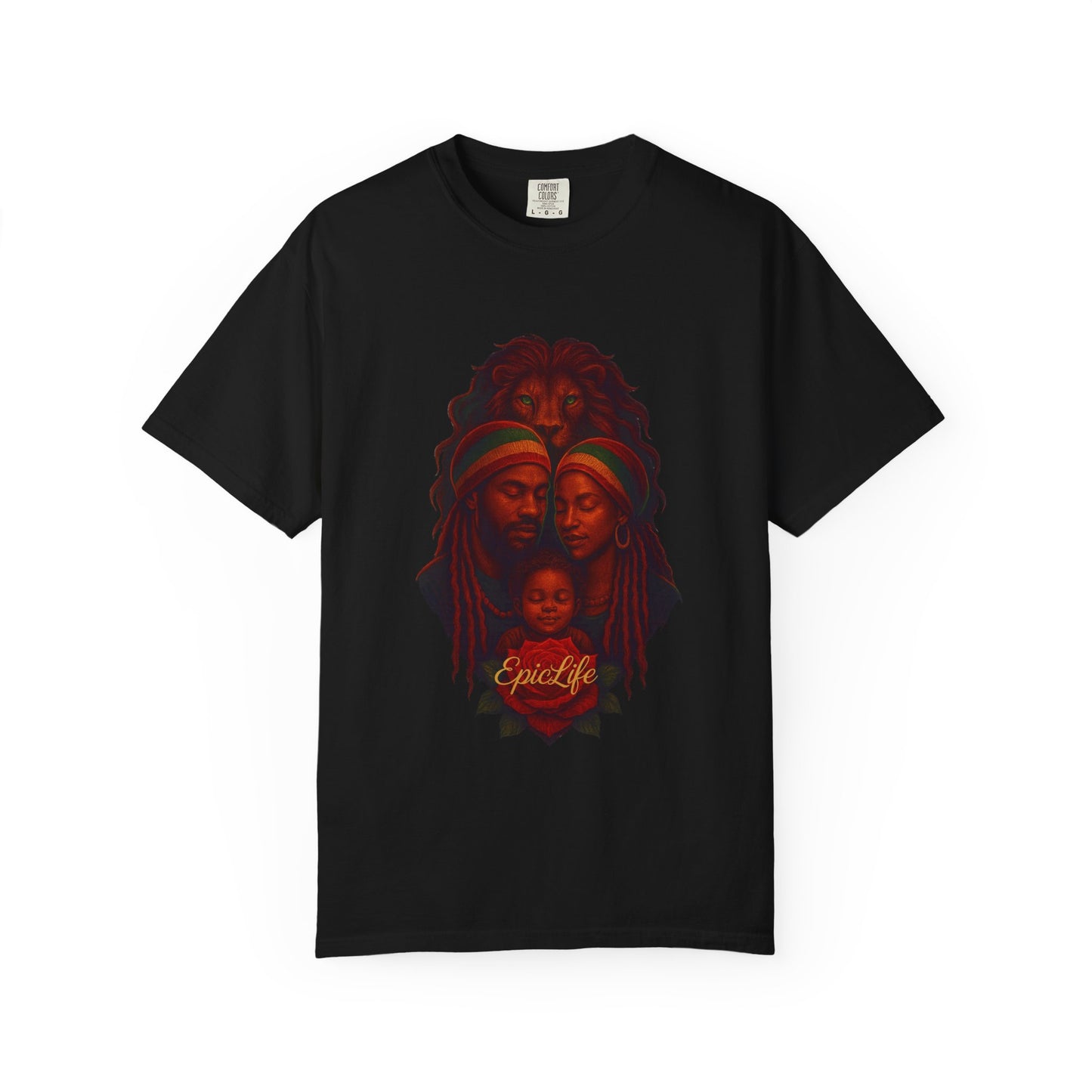 Legacy of Love Tee – Lion Family Unity Edition Unisex Garment-Dyed T-Shirt - Bold African Heritage Design
